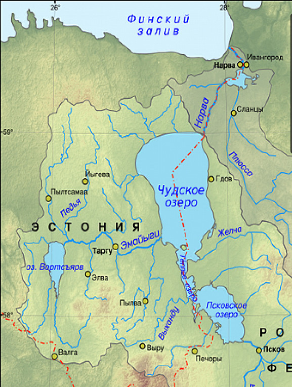 Карта чудское озеро псковская область на карте